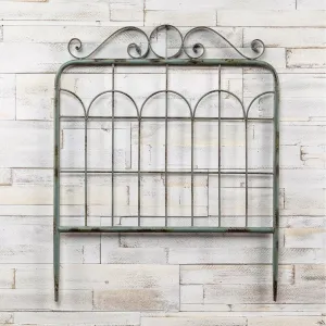 Blue Metal Garden Gate Wall Decor