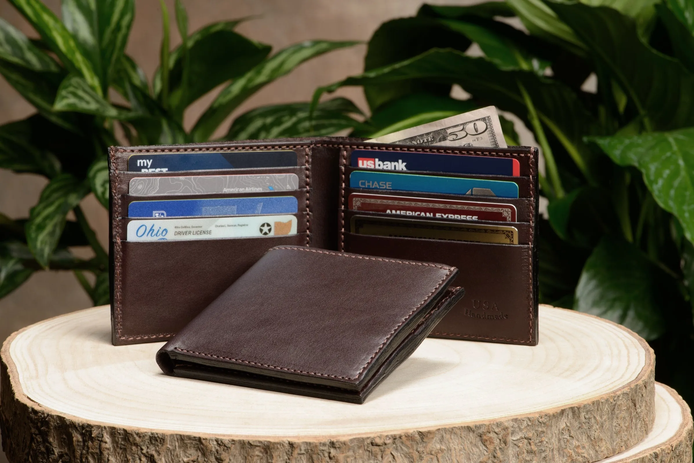 Brown Premium Leather Bifold Wallet With 8 Card Slot