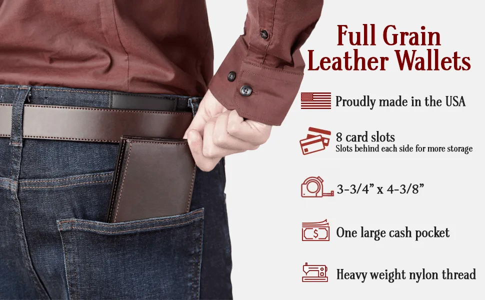 Brown Premium Leather Bifold Wallet With 8 Card Slot