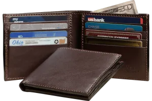 Brown Premium Leather Bifold Wallet With 8 Card Slot