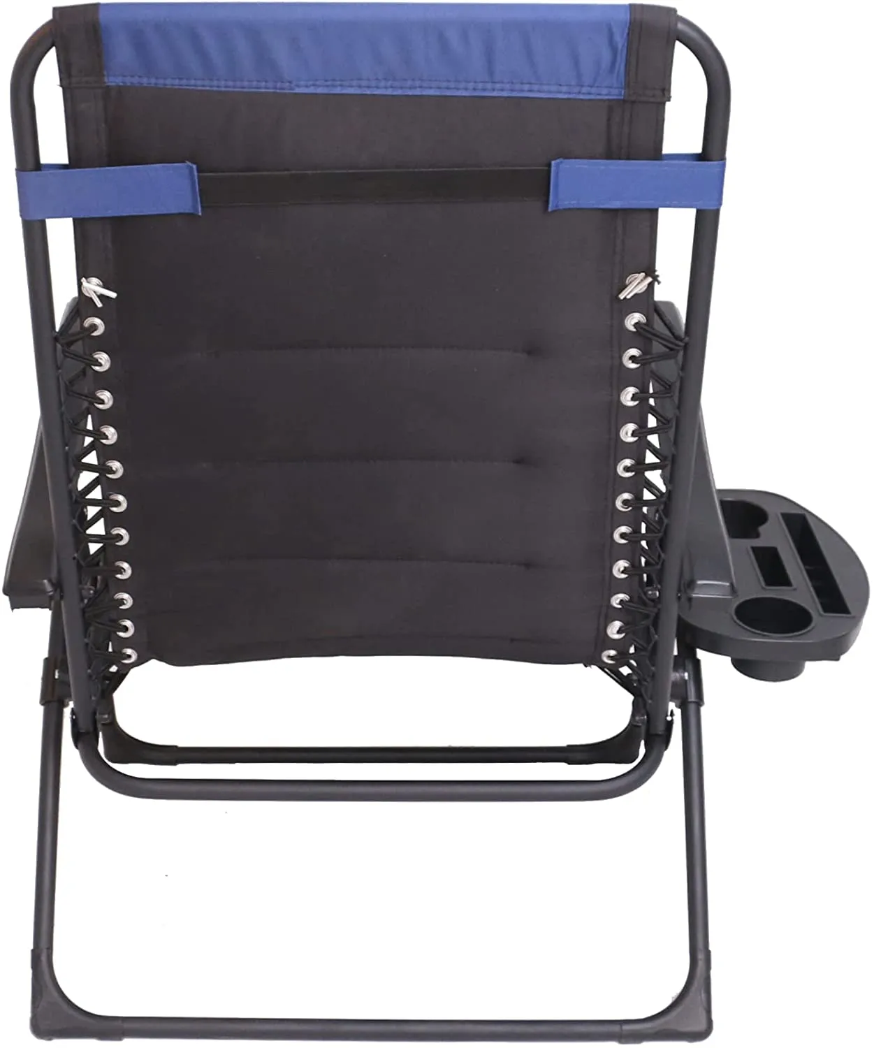 BTEXPERT Oversized Padded Zero Gravity Chair Folding Recliner Case Lounge Outdoor Pool Patio Blue Yard Garden Utility Tray Cup Holder
