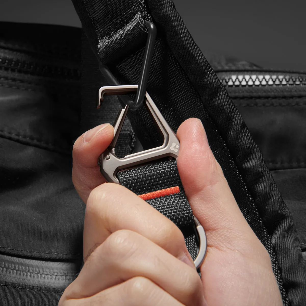 Carabiner Black Strap   Key Ring