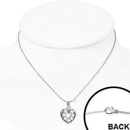 Charmed Cubic Zirconia Heart Pendant Necklace