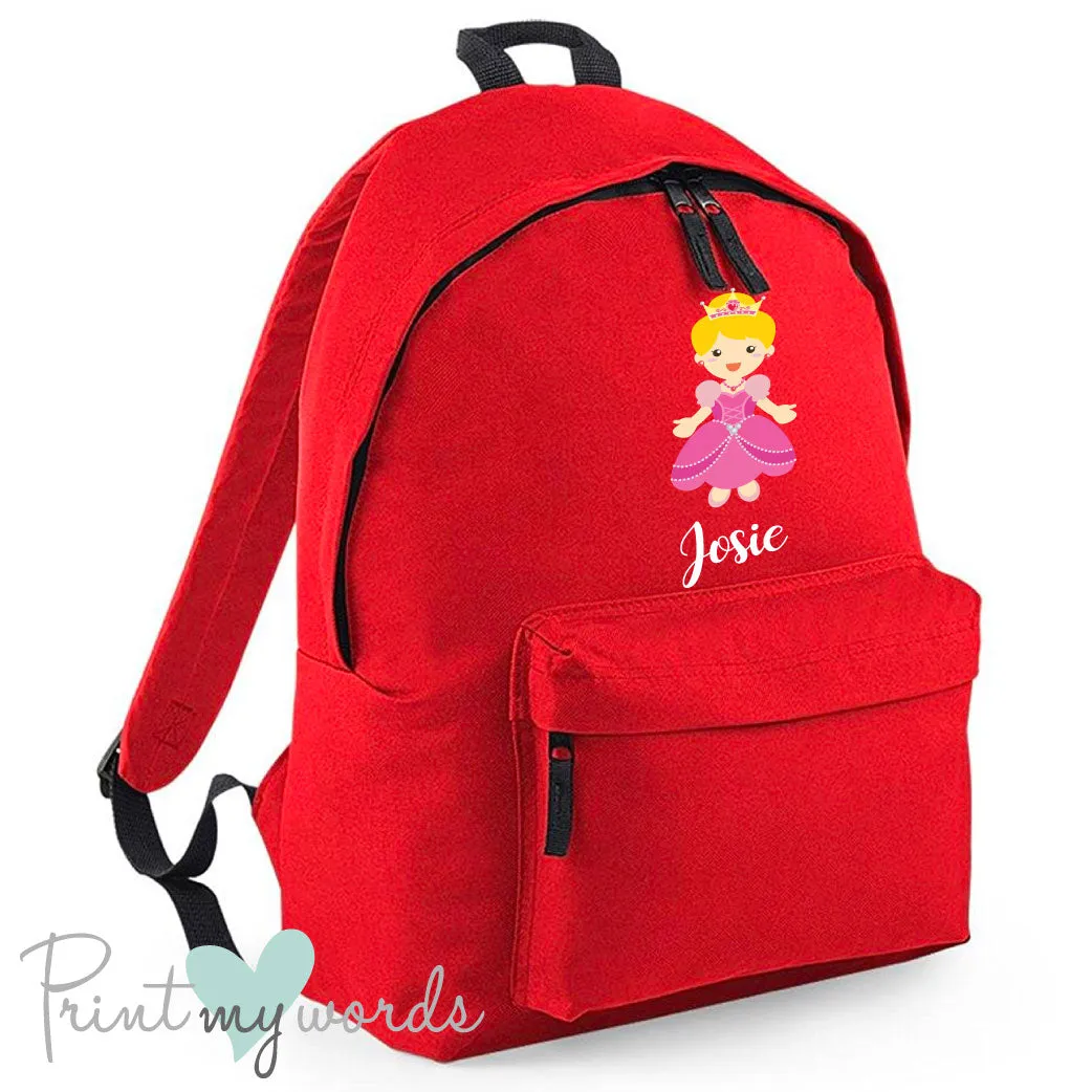 Children's Personalised Princess School Rucksack Backpack