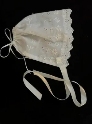 Christening bonnet - Vintage Broderie Anglaise