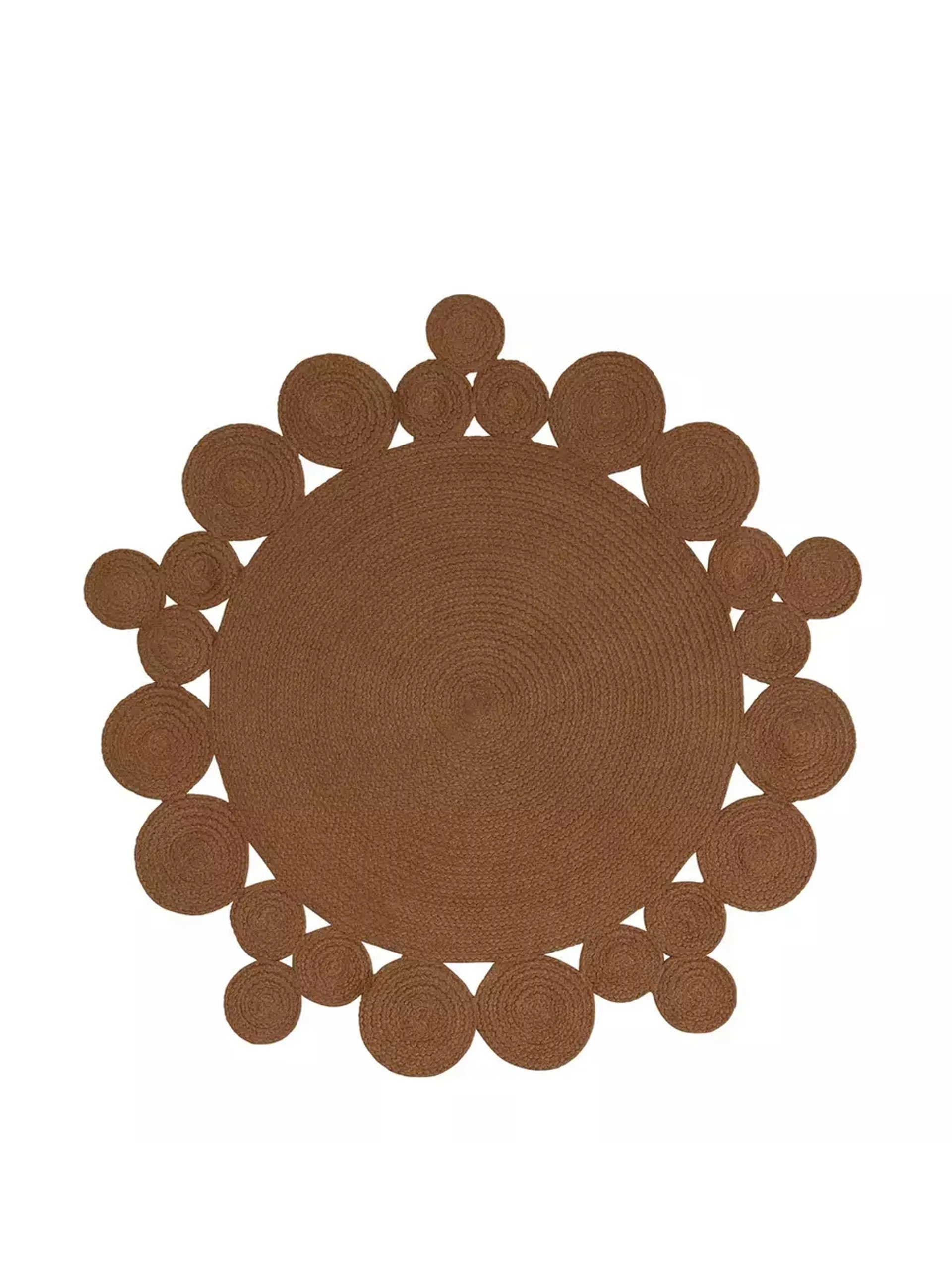 Circular natural outdoor rug