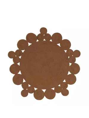 Circular natural outdoor rug