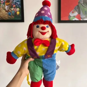 Colorful Clown Plush Backpack - 45cm Soft Toy for Kids' Fun