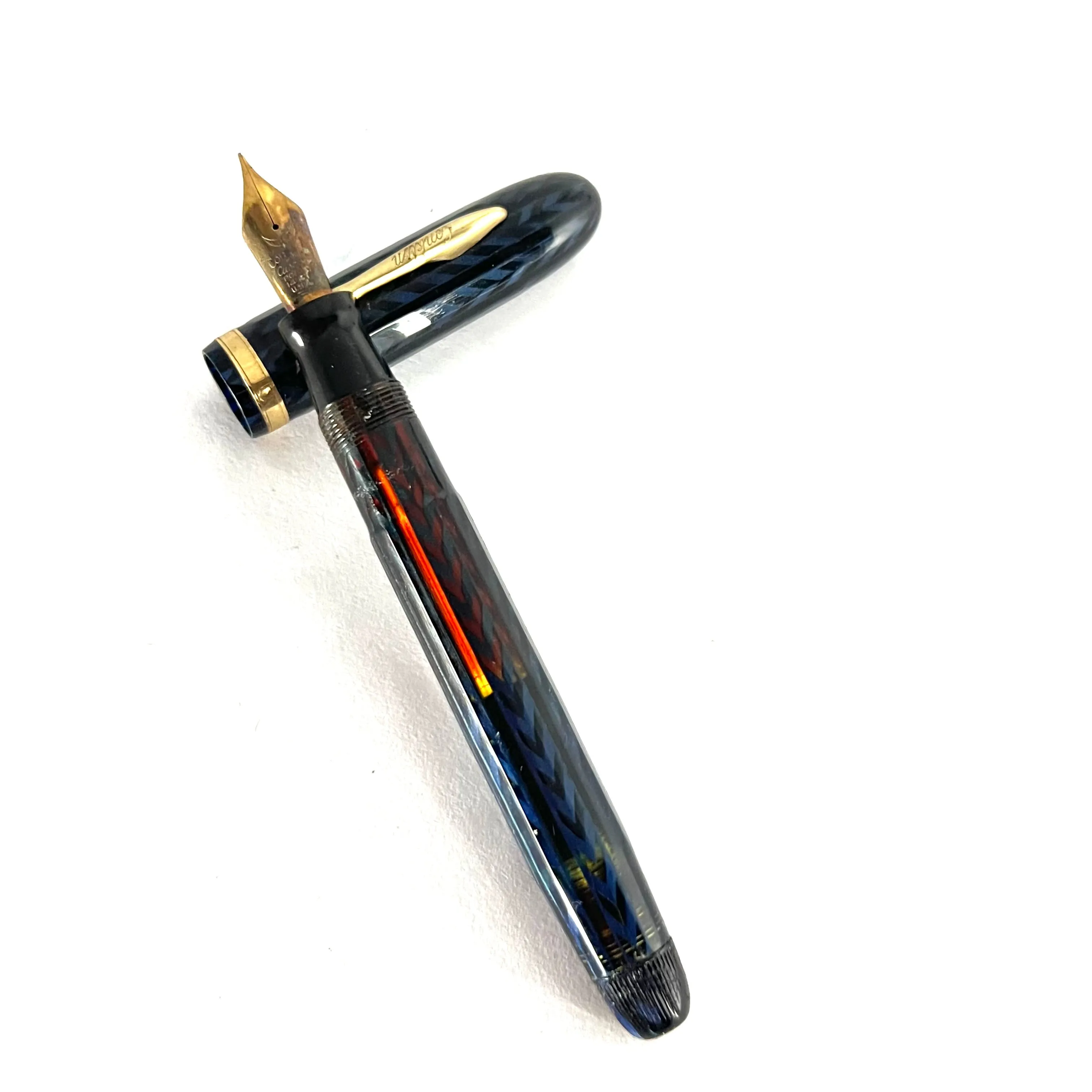 Conklin Large Nozac Blue Herringbone Fountain Pen