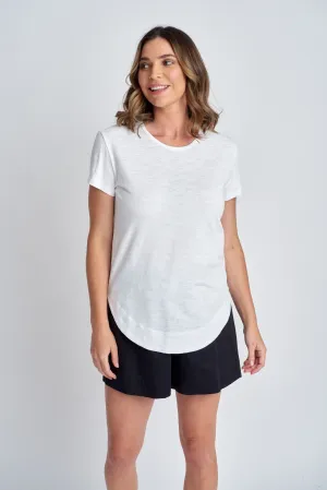 Cotton Shaped Hem Tee White