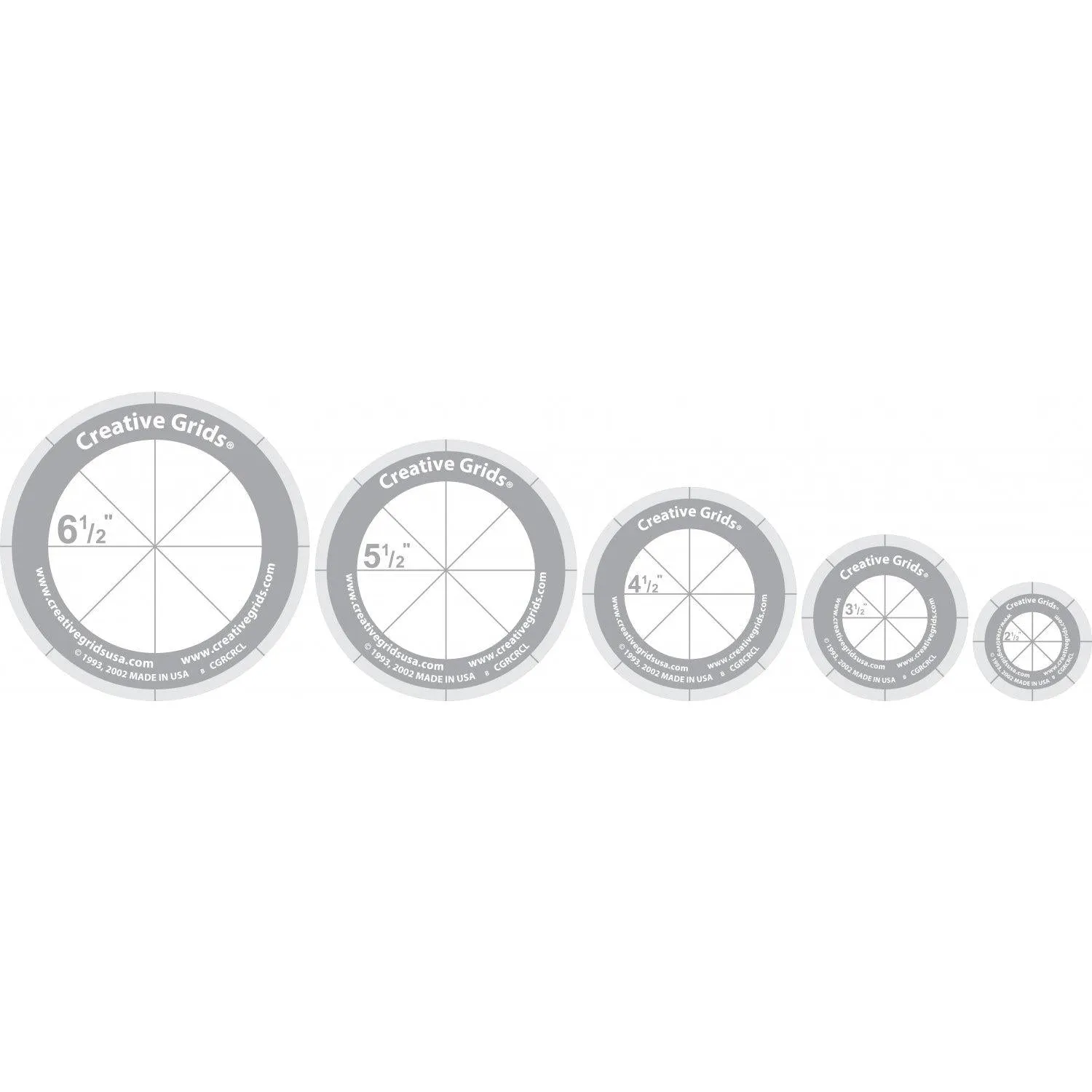 Creative Grids - Circles (5 Disc with Grips) Rulers