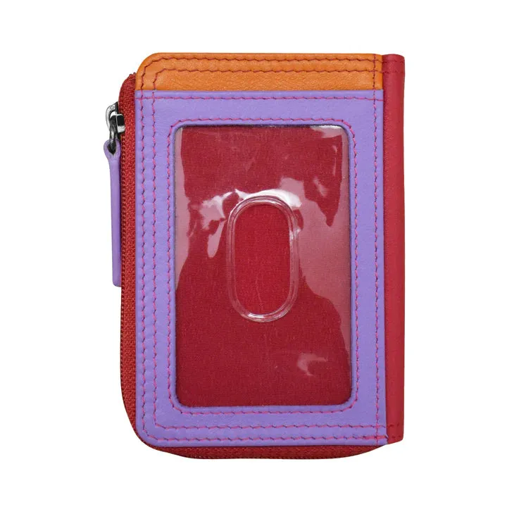 Credit Card Holder Vertical Split Palm Beach Leather RFID Blocking7411