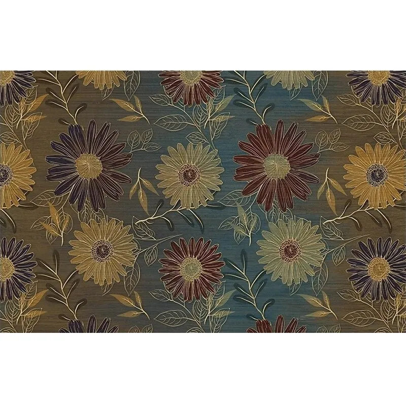 Custom Mural Wallpaper Retro Flowers Plants Pattern (㎡)