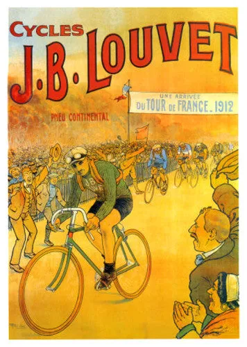 Cycles J.B. Louvet Vintage Poster Reprint (Tour de France 1912) - Editions Clouets