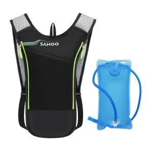 Cycling Backpack Outdoor Running Bag with Drinking Bladder Bicycle Bag Sports Vest Ultralight Riding Bags Women Men Breathable 5L Jogging Travel Daypack Bag   2L Soft Water Flask for Riding Running Hiking Camping