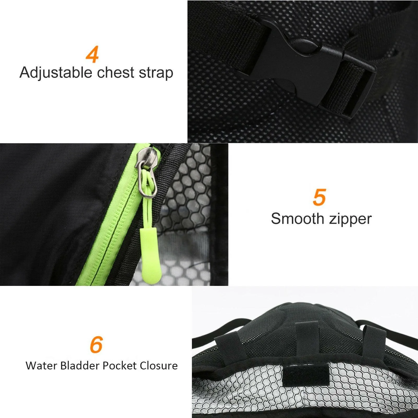 Cycling Backpack Outdoor Running Bag with Drinking Bladder Bicycle Bag Sports Vest Ultralight Riding Bags Women Men Breathable 5L Jogging Travel Daypack Bag   2L Soft Water Flask for Riding Running Hiking Camping