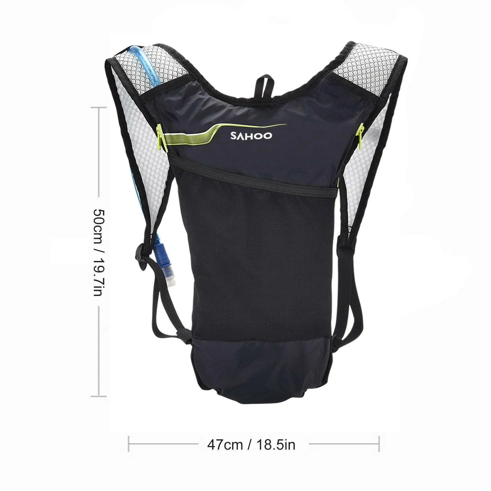Cycling Backpack Outdoor Running Bag with Drinking Bladder Bicycle Bag Sports Vest Ultralight Riding Bags Women Men Breathable 5L Jogging Travel Daypack Bag   2L Soft Water Flask for Riding Running Hiking Camping