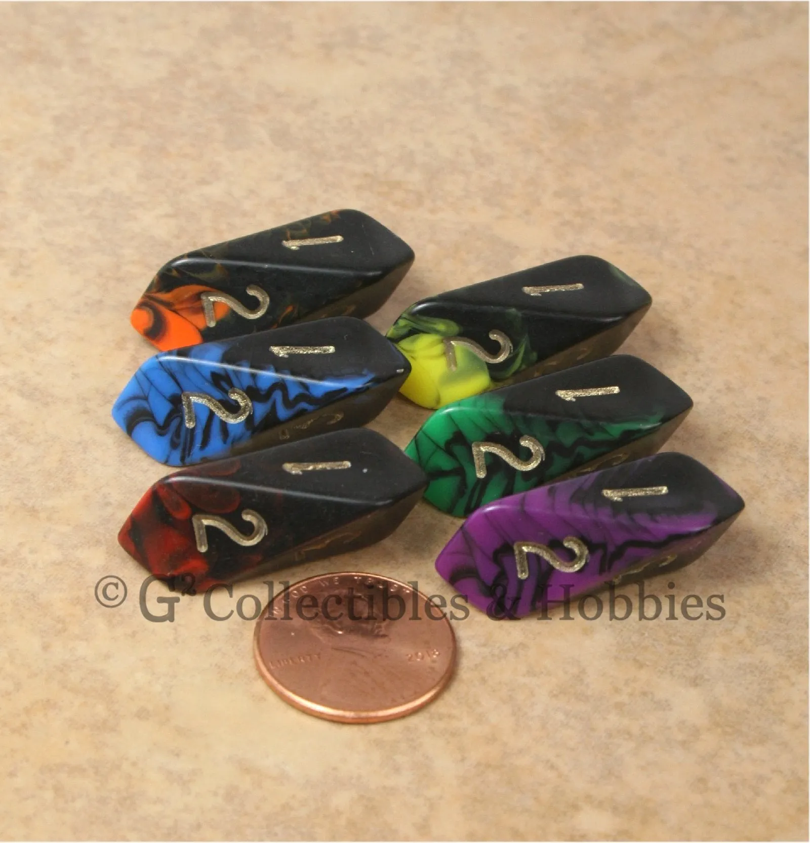 D6 Crystal Oblivion Dice 6pc Set - 6 Colors