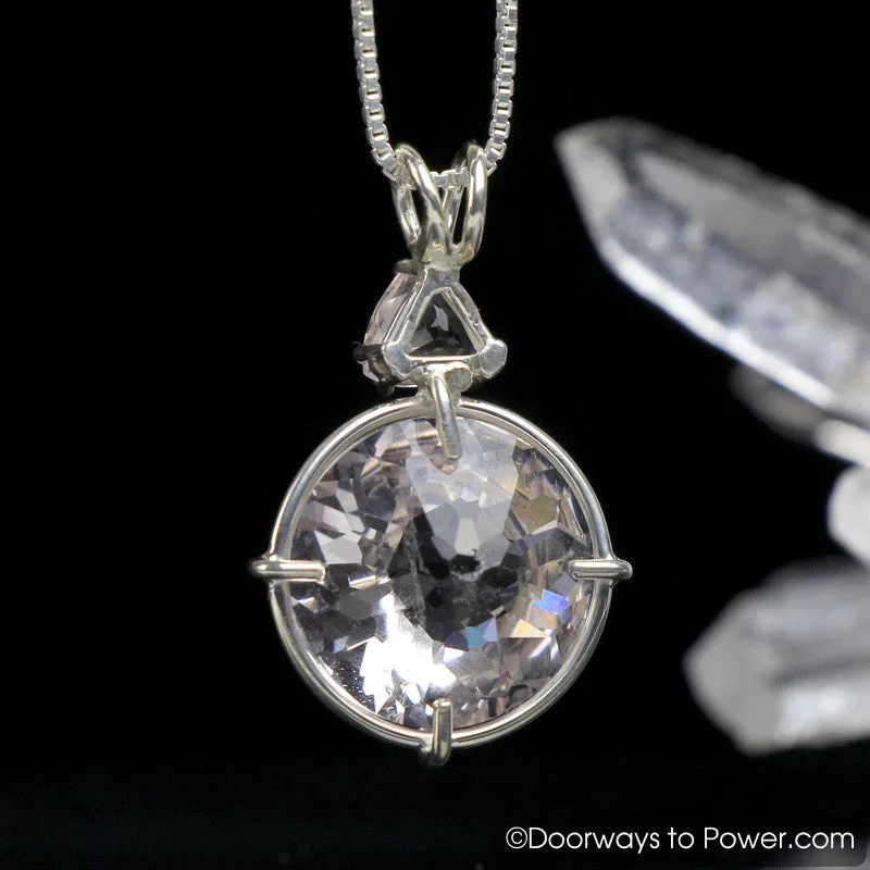 Danburite & Morganite Quartz Radiant Heart Crystal Pendant