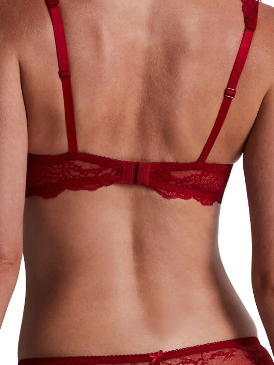 Danse Des Sens Triangle Plunge Bra - Irresistible Red