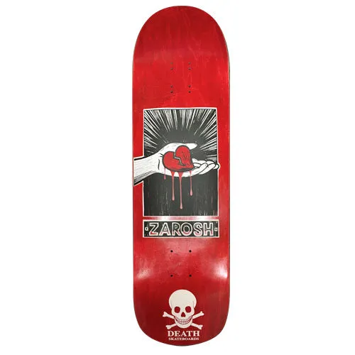 Death Skateboards Zarosh Hand Screened Heart Red Skateboard Deck - 9.00