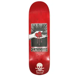 Death Skateboards Zarosh Hand Screened Heart Red Skateboard Deck - 9.00