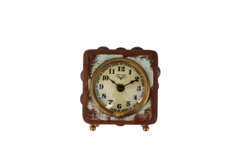 DeKulture Dice Table Clock | Eco-Friendly Reclaimed Wood | Vintage Style | Limited Edition Collectible (12x12x12cm)