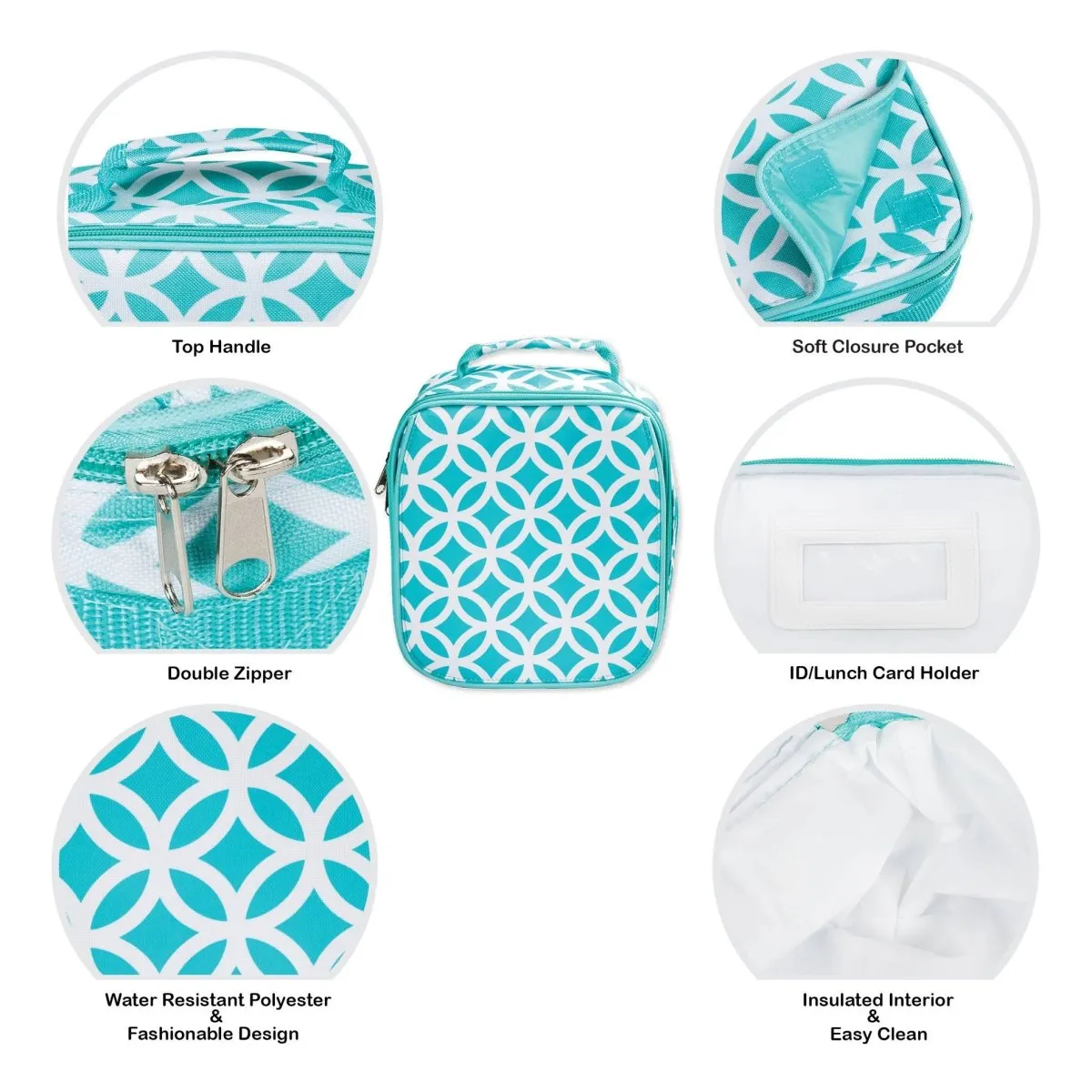 Diamond Pattern Backpack & Lunchbag Set
