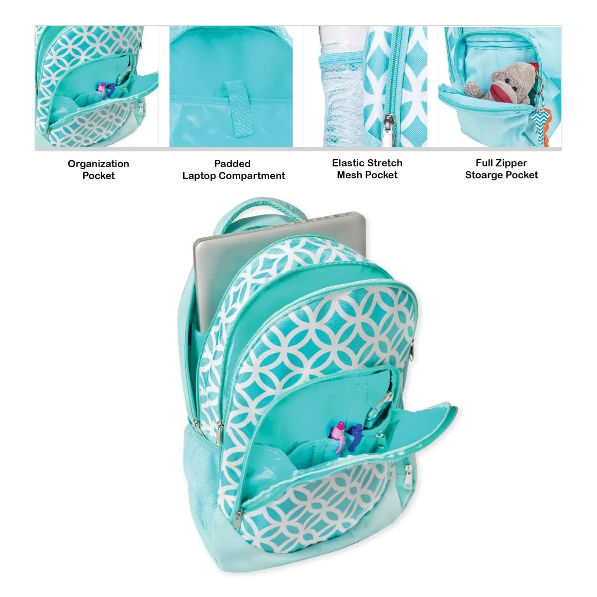 Diamond Pattern Backpack & Lunchbag Set