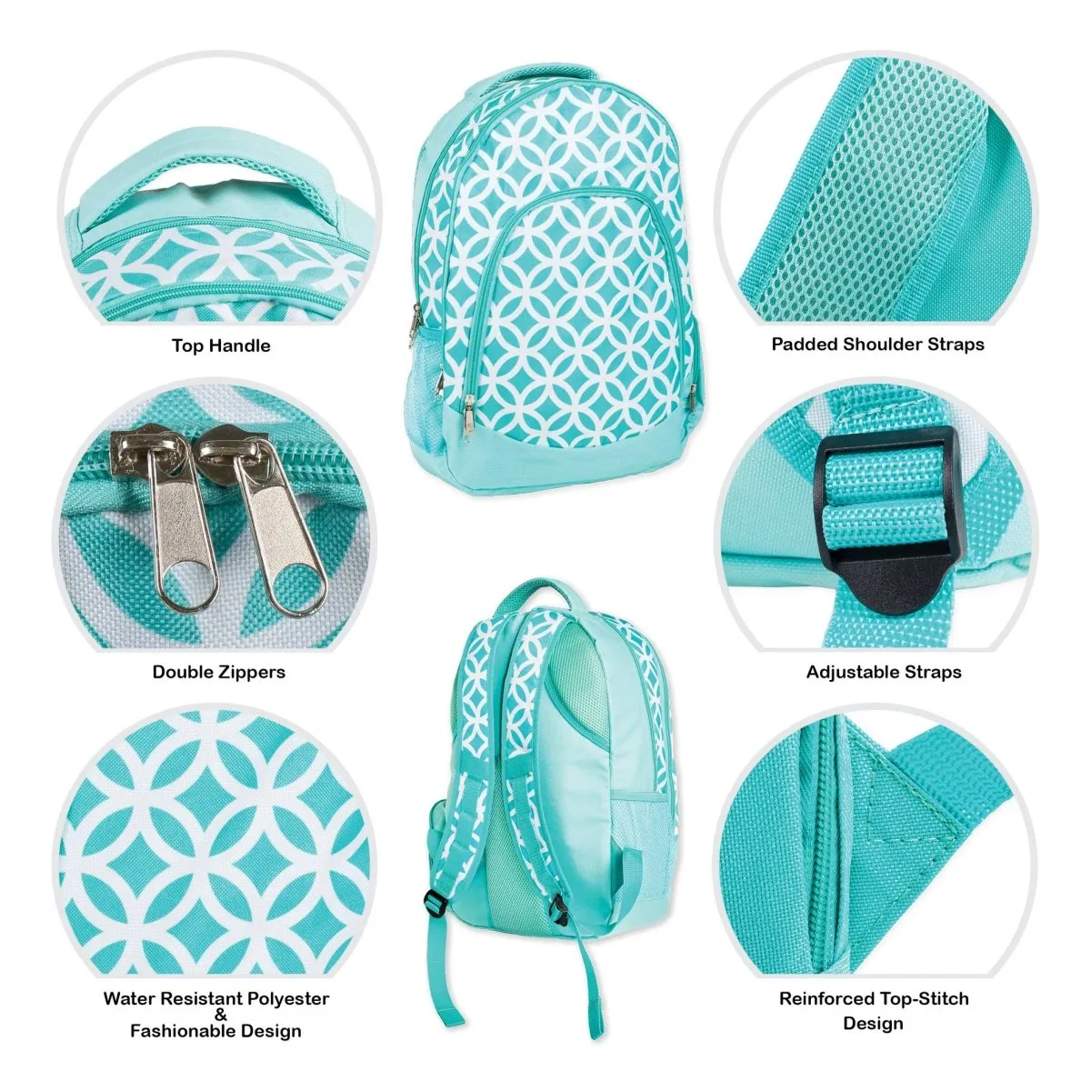 Diamond Pattern Backpack & Lunchbag Set