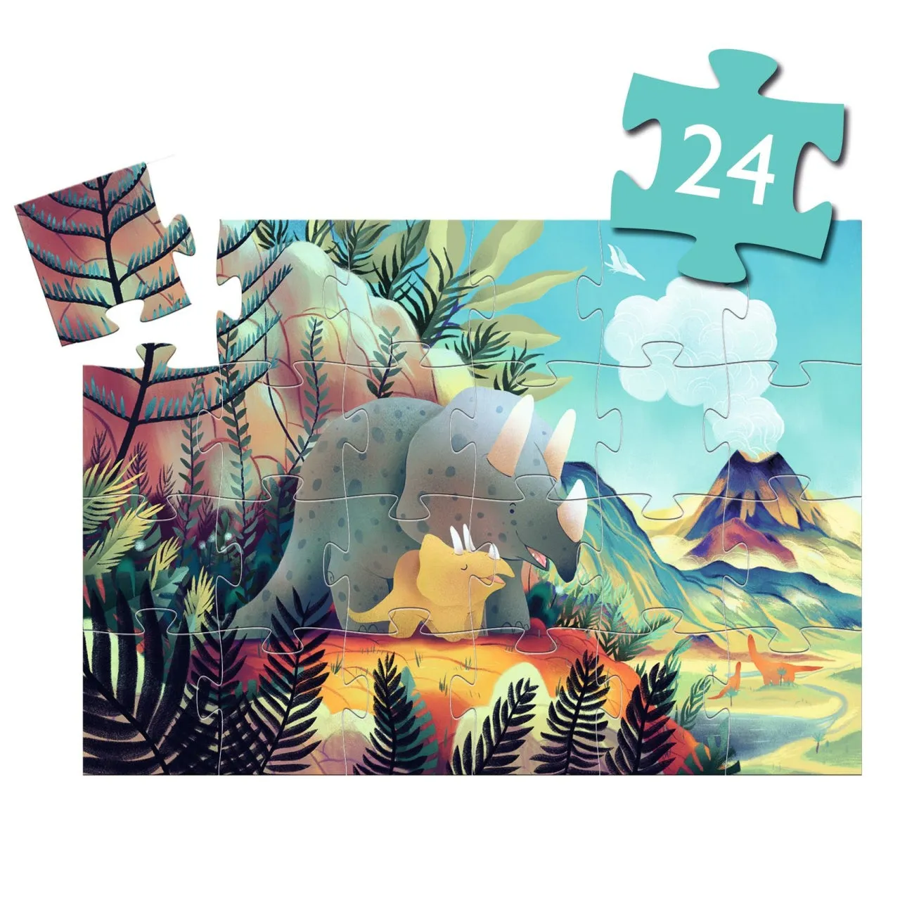 Djeco Silhouette Puzzle - Teo the Dino