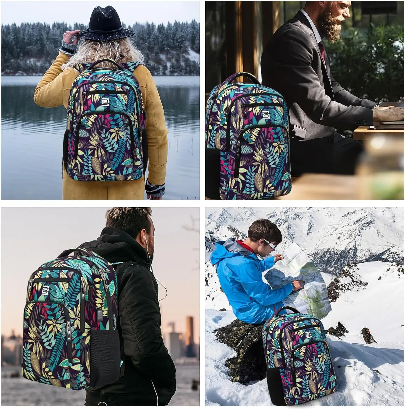 Durable Tropical Blue Multi Use Laptop USB Backpack