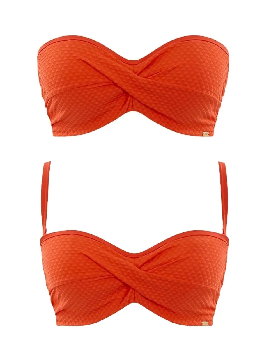 Echo Bandeau Bikini Top - Orange