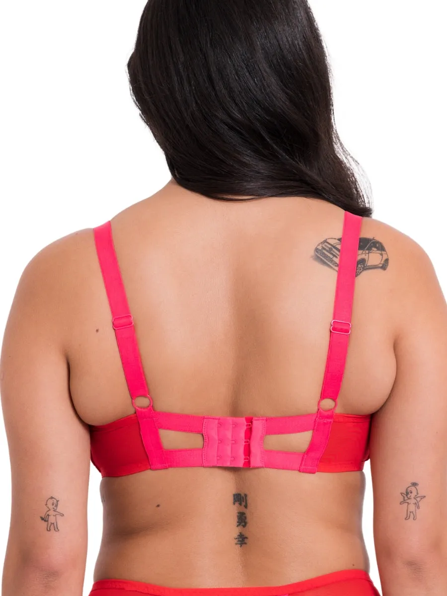 Elementary Balcony Bra - Red/Pink
