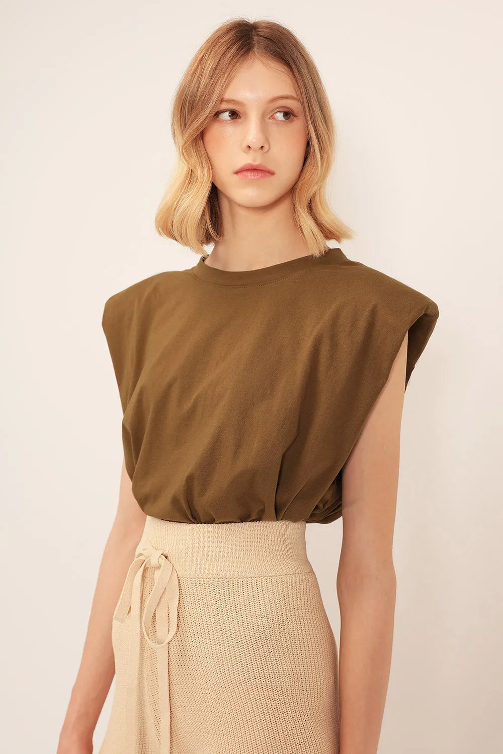 Elena Padded Shoulder T-shirt