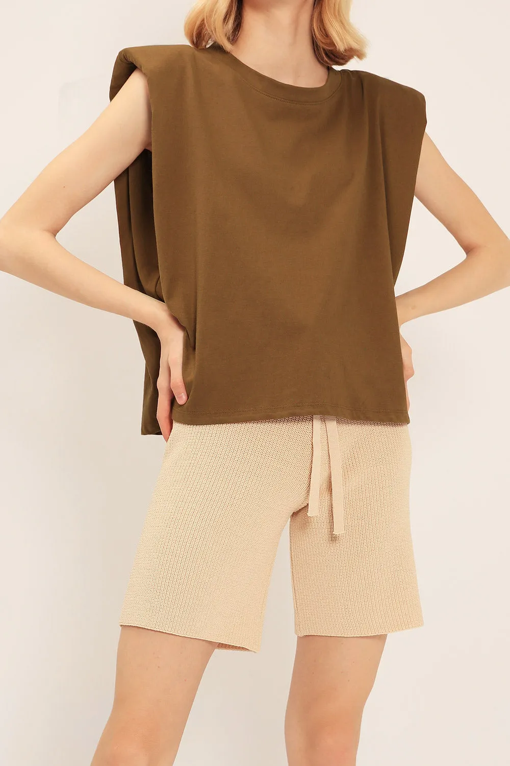 Elena Padded Shoulder T-shirt