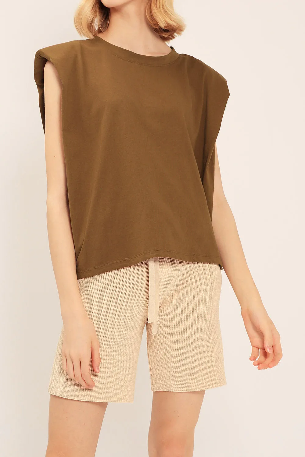 Elena Padded Shoulder T-shirt