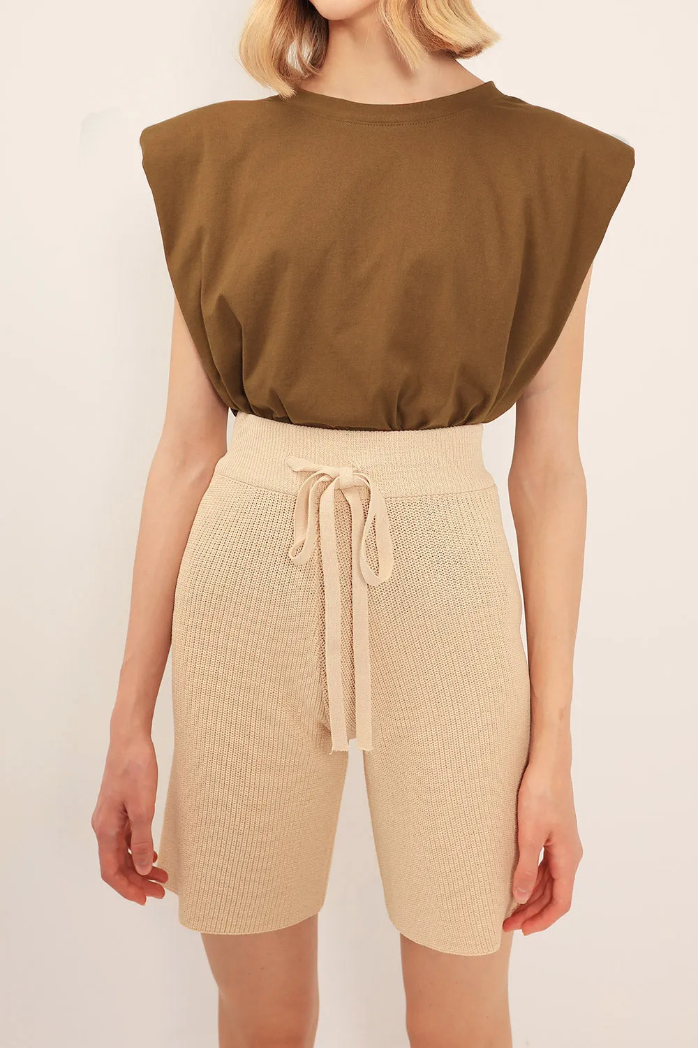 Elena Padded Shoulder T-shirt