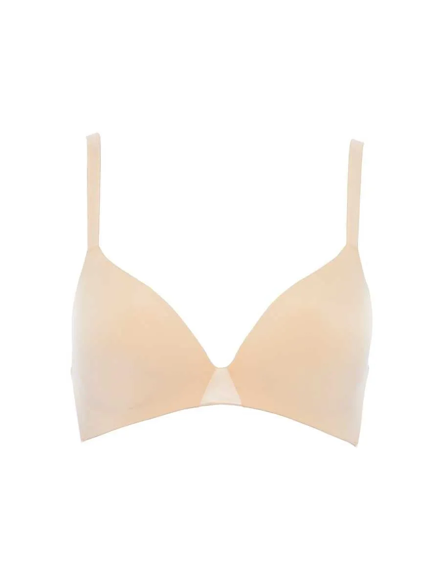 Essentiall Wirefree Triangle T-Shirt Bra - Golden Beige