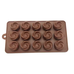 Esslly 15-Cavity Flower Silicone Chocolate Mould – BPA-Free, Non-Stick, Food-Grade