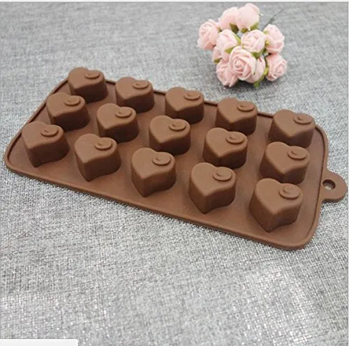 Esslly 15-Cavity Heart Shaped Silicone Chocolate Mould – BPA-Free, Non-Stick, Food-Grade