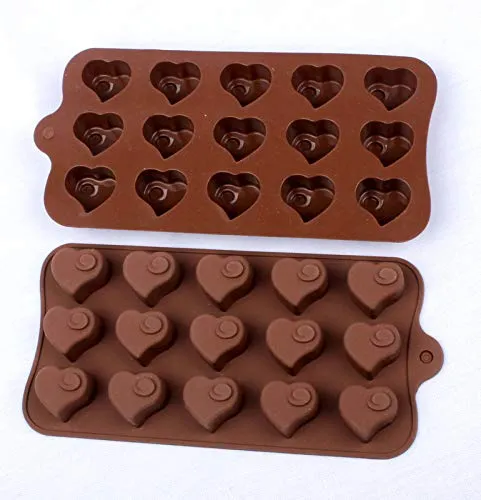 Esslly 15-Cavity Heart Shaped Silicone Chocolate Mould – BPA-Free, Non-Stick, Food-Grade