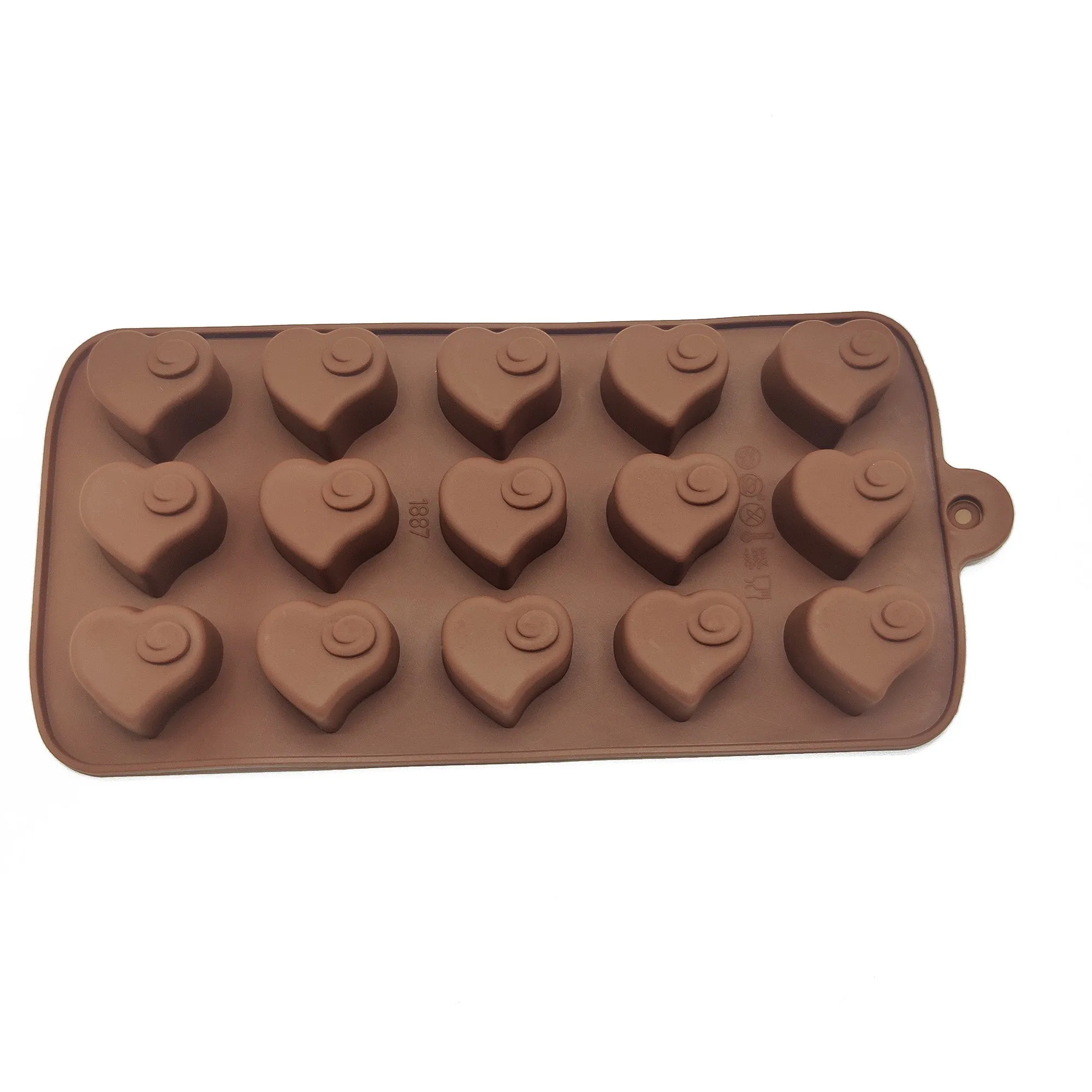 Esslly 15-Cavity Heart Shaped Silicone Chocolate Mould – BPA-Free, Non-Stick, Food-Grade