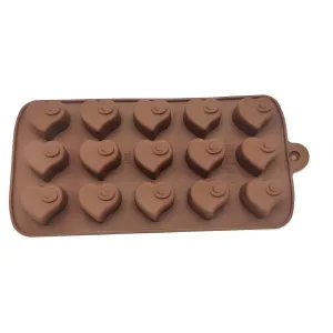 Esslly 15-Cavity Heart Shaped Silicone Chocolate Mould – BPA-Free, Non-Stick, Food-Grade