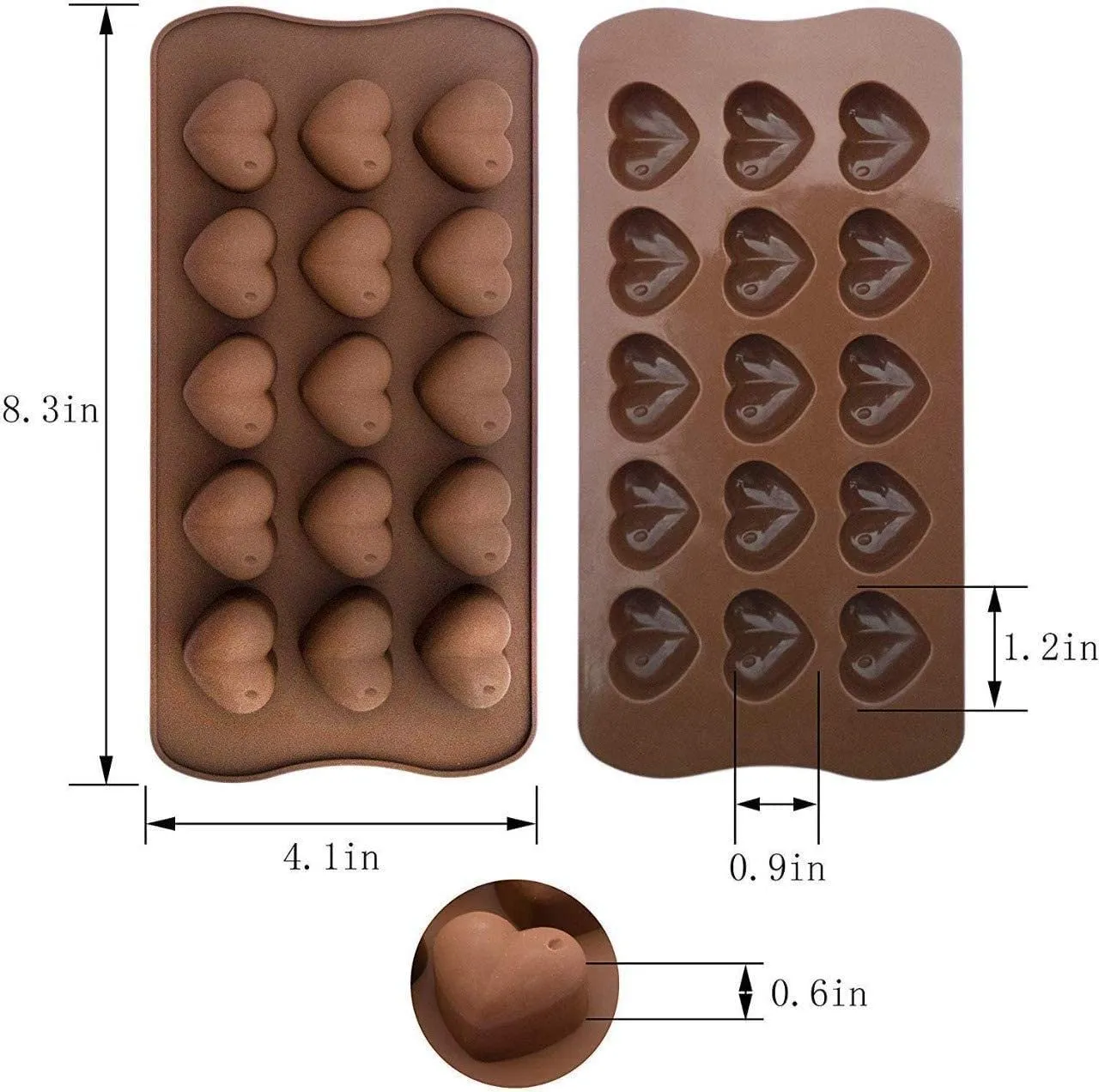 Esslly 15-Cavity Heart Shaped Silicone Chocolate Mould – BPA-Free, Non-Stick, Food-Grade