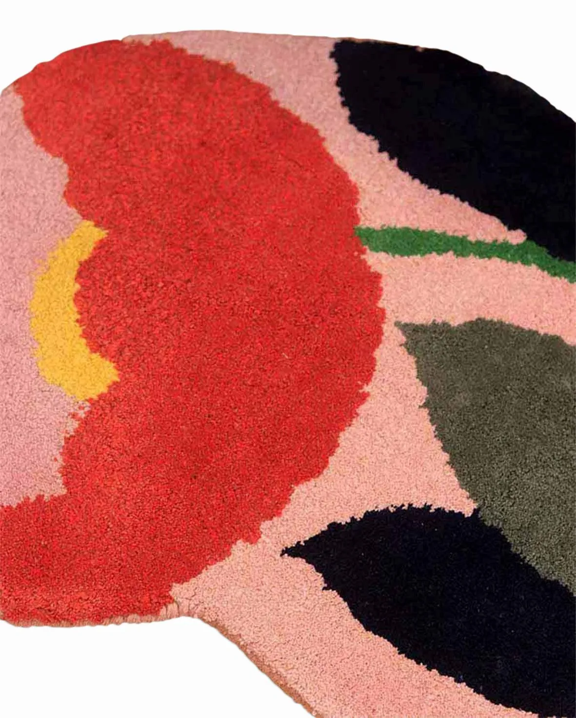 Eye Catchy Tufted Flower Design Polyester Rug | 2.2x1.8 ft
