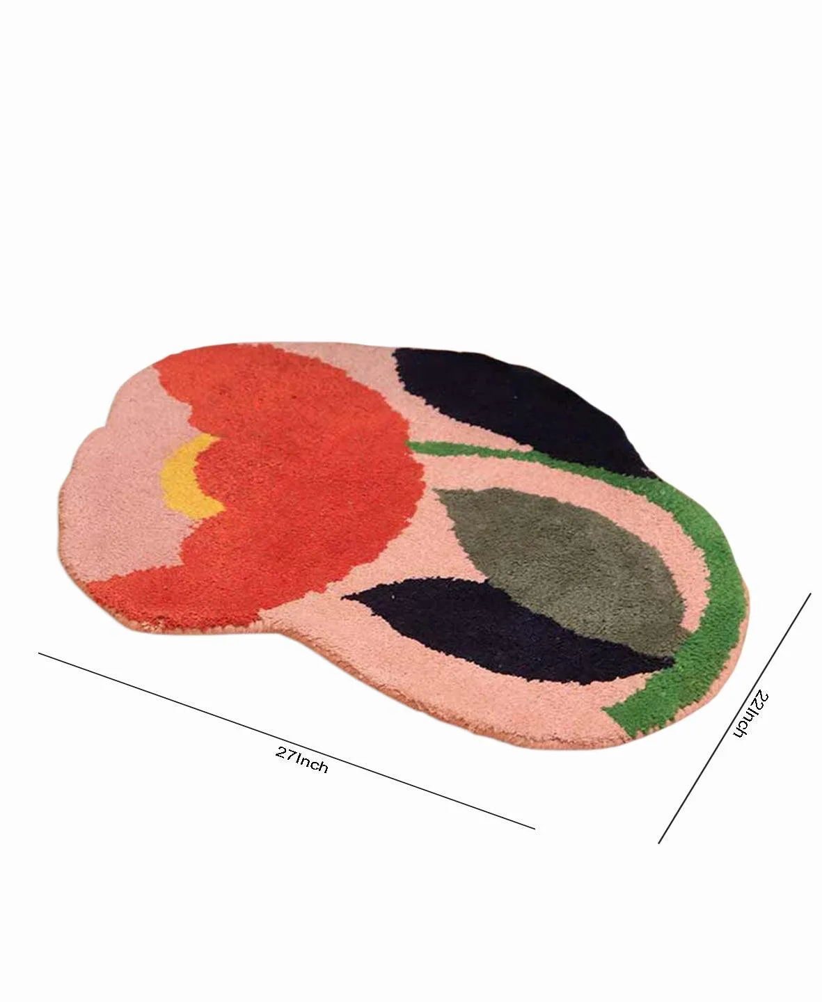 Eye Catchy Tufted Flower Design Polyester Rug | 2.2x1.8 ft