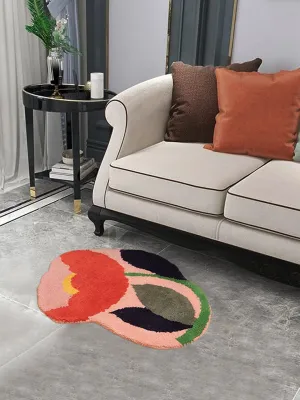 Eye Catchy Tufted Flower Design Polyester Rug | 2.2x1.8 ft