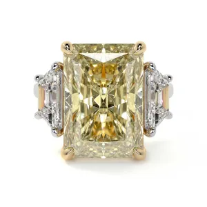Fancy Intense Yellow Radiant Cut Diamond Ring, 10 Carat