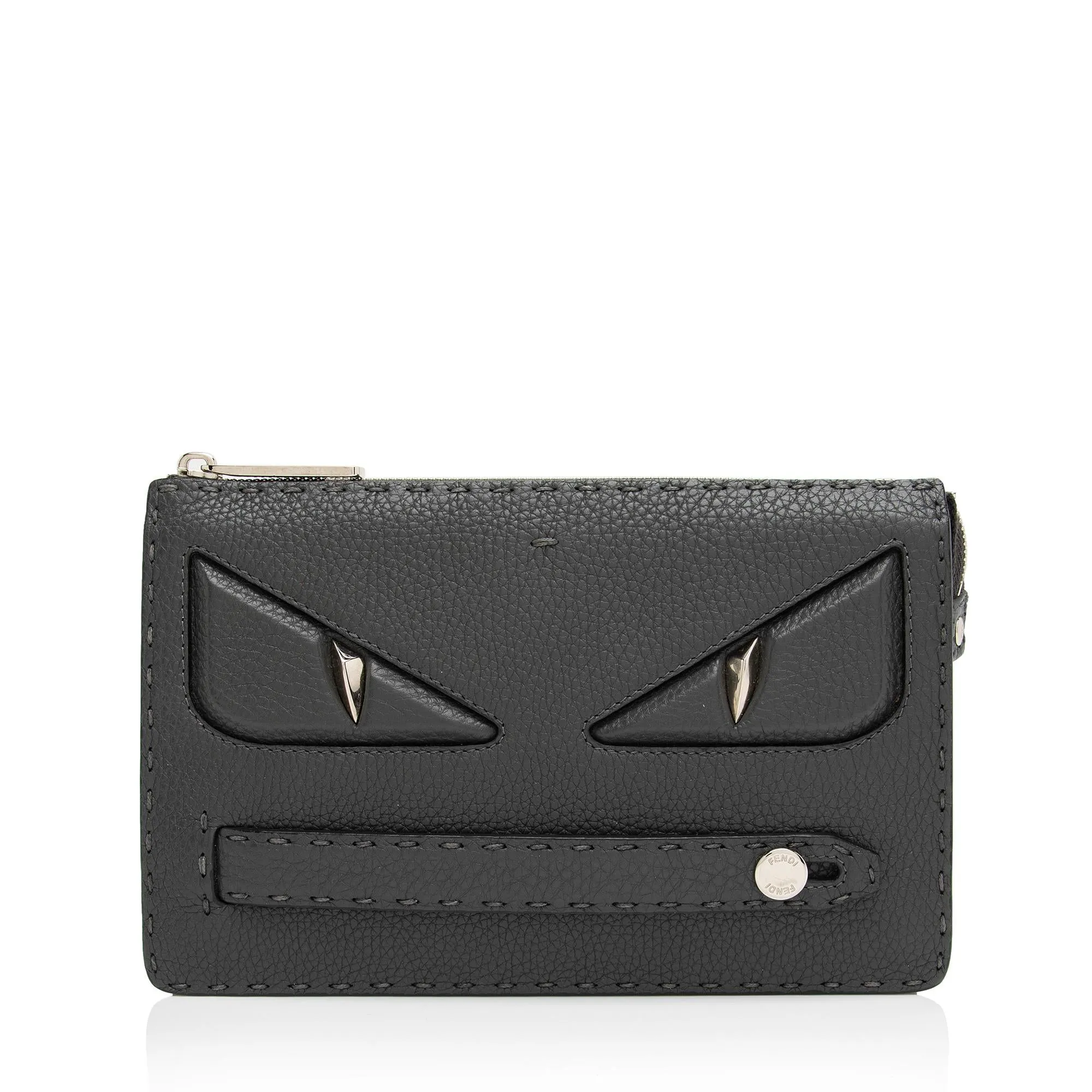 Fendi Leather Selleria  Monster Clutch (SHF-hyUZqB)